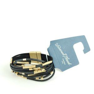 Universal Thread Black Goldtone Multilayer Brace